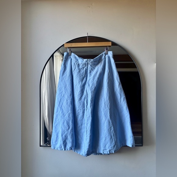 Grace Elements Light Blue Button-Front Midi Skirt - Picture 3 of 4